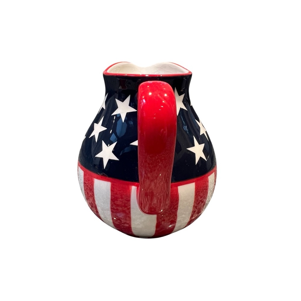 Hausenware Patriotic Ceramic Pitcher by Sally Noll Americana 90s Y2K - Picture 3 of 8